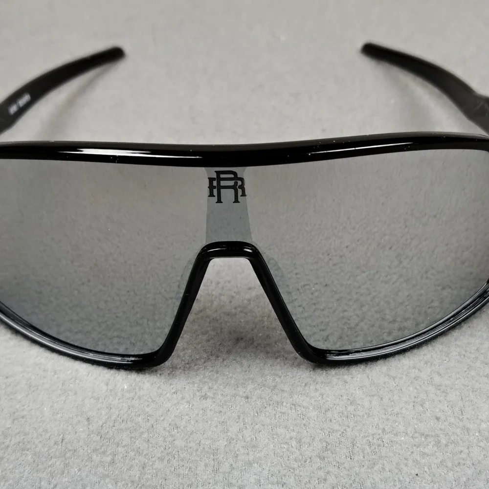 Men Sunglasses Wrap Shield Frame Black Gray Mirror Biker Boating Sutro Style New